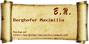 Berghofer Maximilla névjegykártya